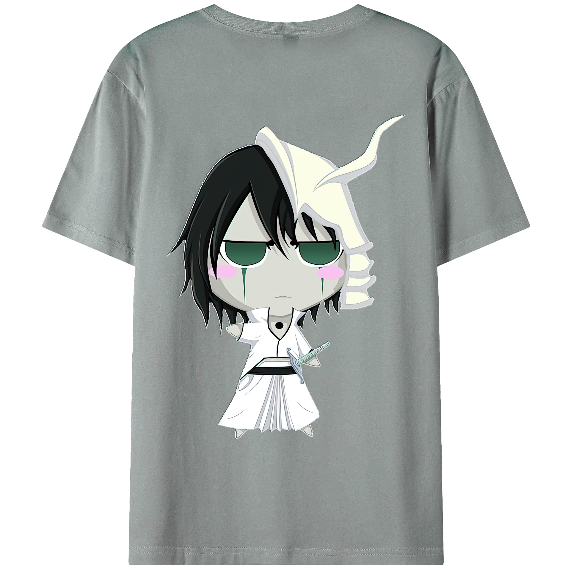 （画像用） ブリーチ ウルキオラ·シファー BLEACH Ulquiorra cifer 綿100％ メンズ半袖Tシャツ（バックプリント） 通気性